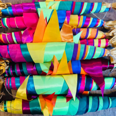 Oversize satin bunting from The Event Flag Hire Company.